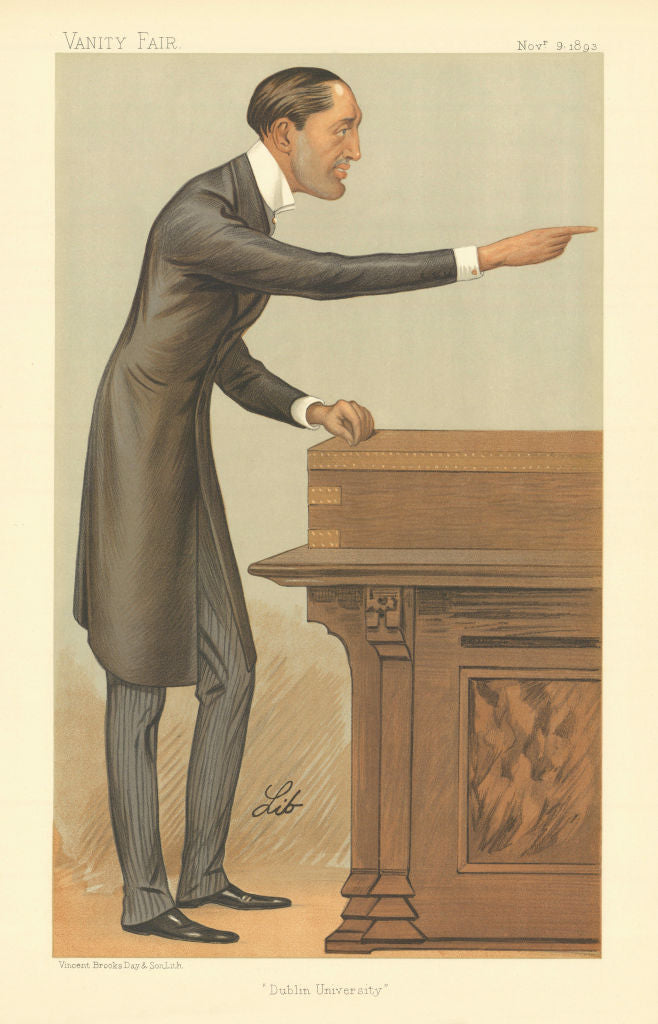 VANITY FAIR SPY CARTOON Edward Carson 'Dublin University' Ireland. By Lib 1893